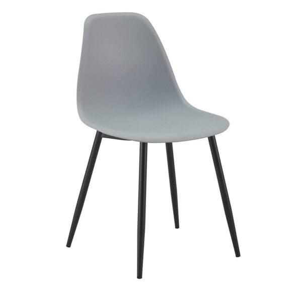 Silla CLUNY, metal negro, polipropileno gris