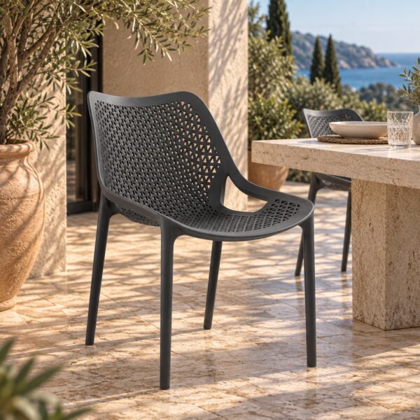 Silla BILL, apilable,  polipropileno antracita