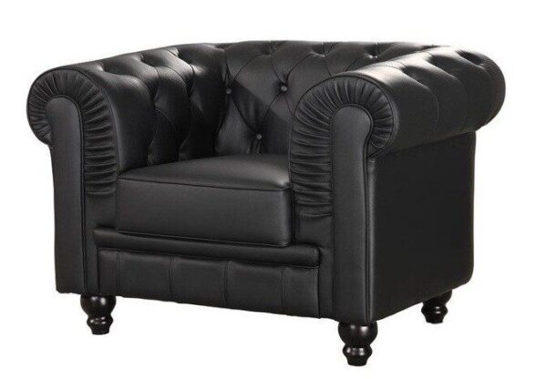 Sillón CHESTER, similpiel negra