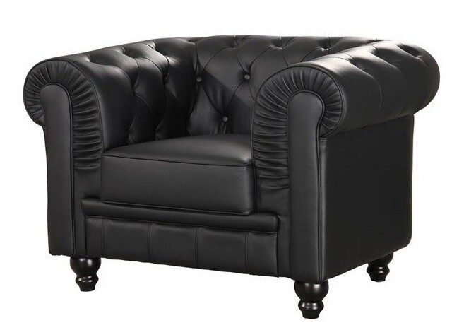 Sillón CHESTER, similpiel negra