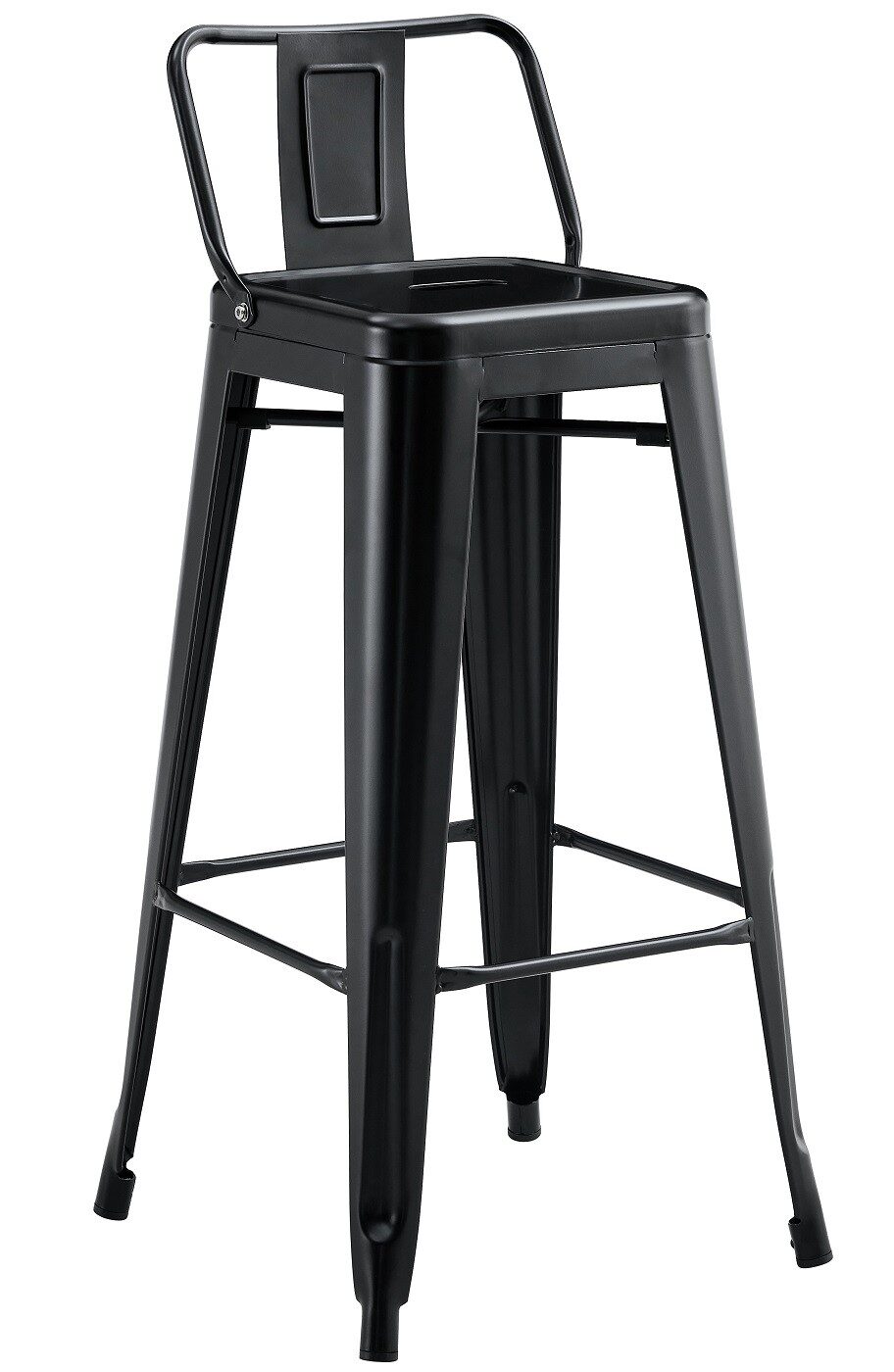 Taburete TOL R1 EK, apilable, acero, negro
