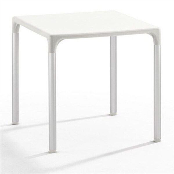 Mesa ELIANA, aluminio, polipropileno blanco 74×74 cms