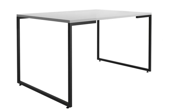 Mesa PORTO 135, metal negro, tapa MDP color blanco, 135 x 90 cms