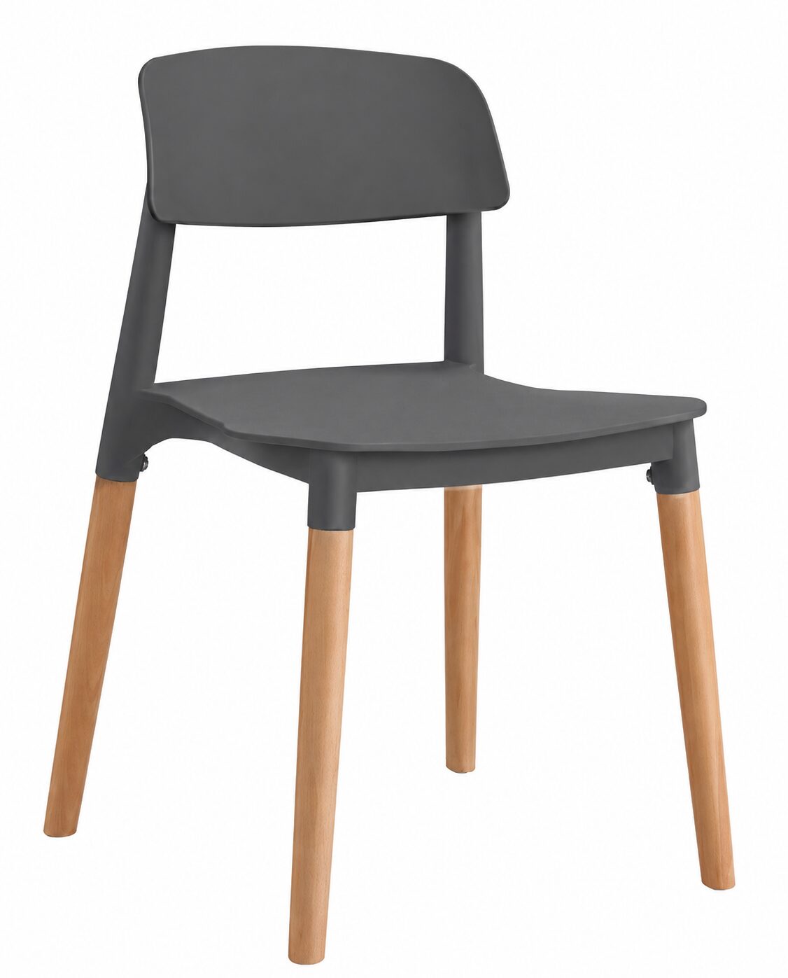 Silla CROSCAT (SU), madera, polipropileno gris oscuro