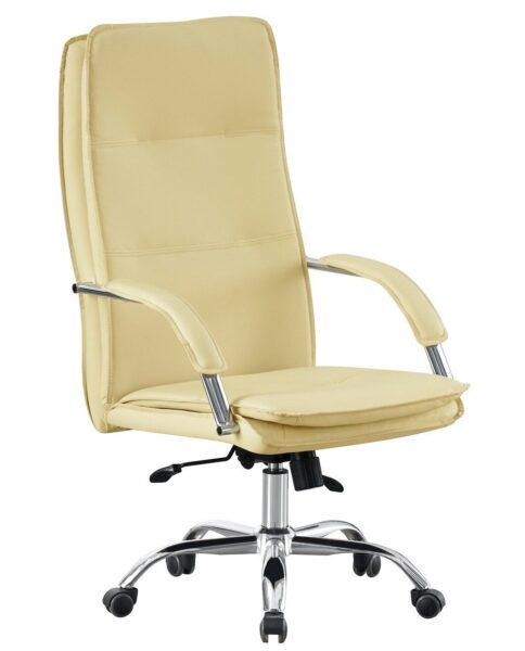 Sillón de oficina NEROTH, alto, mecanismo multifunción, similpiel crema