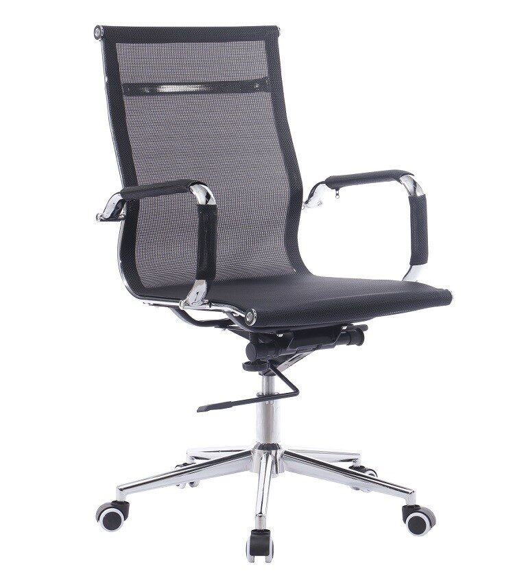 Sillón de oficina IGOR, giratorio, regulación de altura, basculante profundo, malla negra