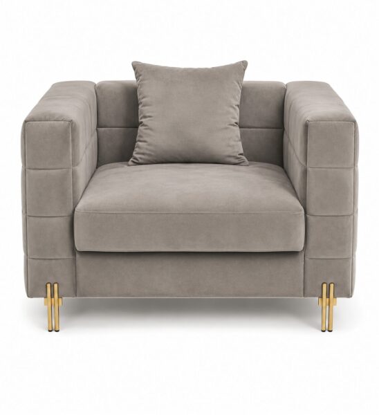 Sillón LARIOS, tejido velvet gris claro 25