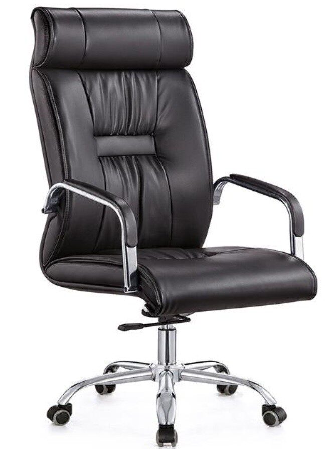 Sillón de oficina FLANDES, alto, regulación de altura, basculante, similpiel negra