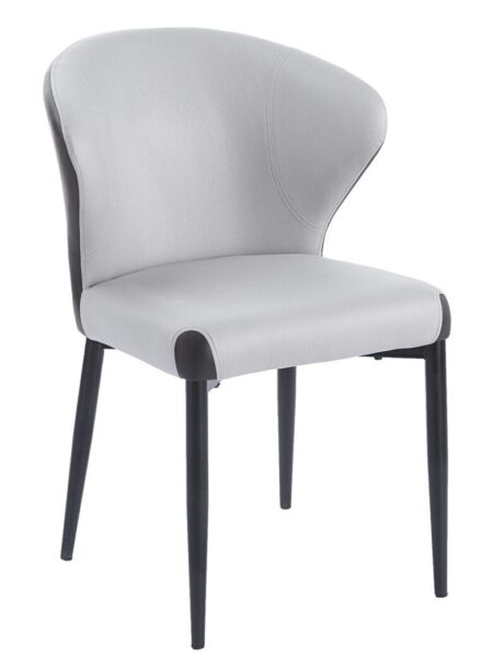 Silla DAVOS, metal, tapizado similpiel marrón y gris