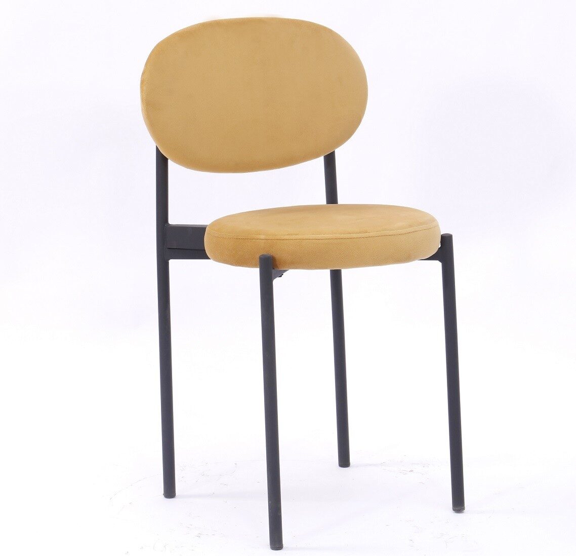 Silla KEOPS, metal, tapizado velvet amarillo