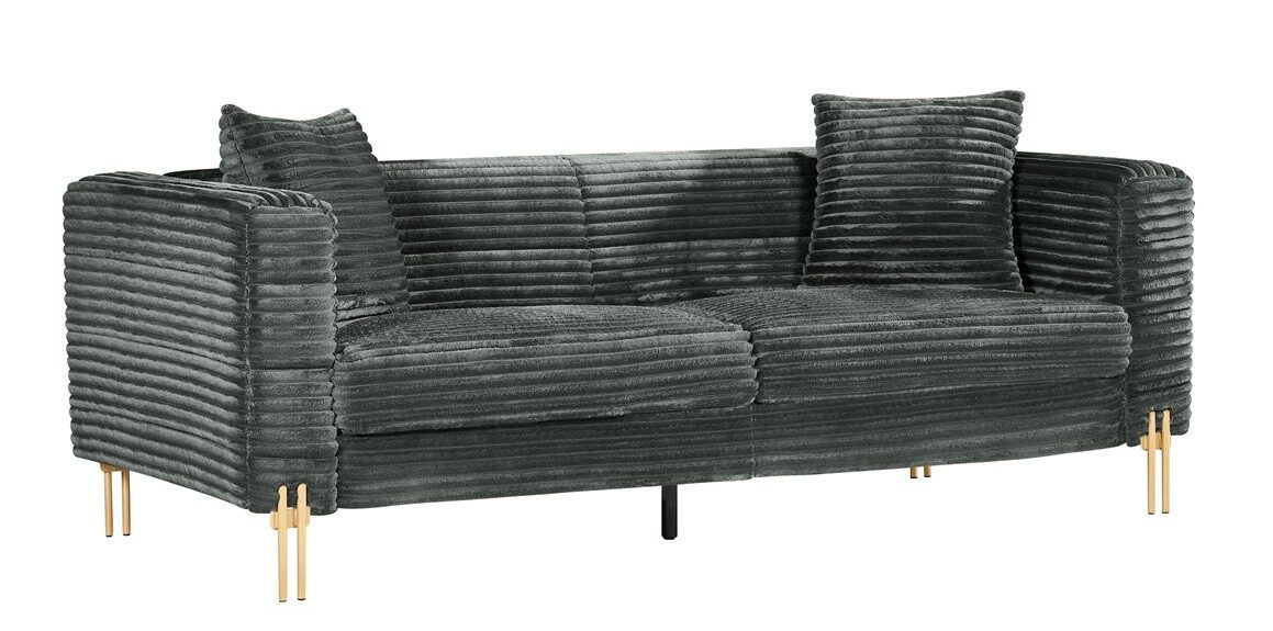 Sofá LARIOS, 3 plazas, tejido corduroy gris
