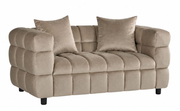 Sofá LORING, 2 plazas, tejido velvet gris claro 25