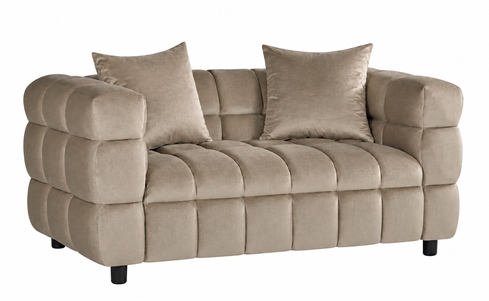 Sofá LORING, 2 plazas, tejido velvet gris claro 25