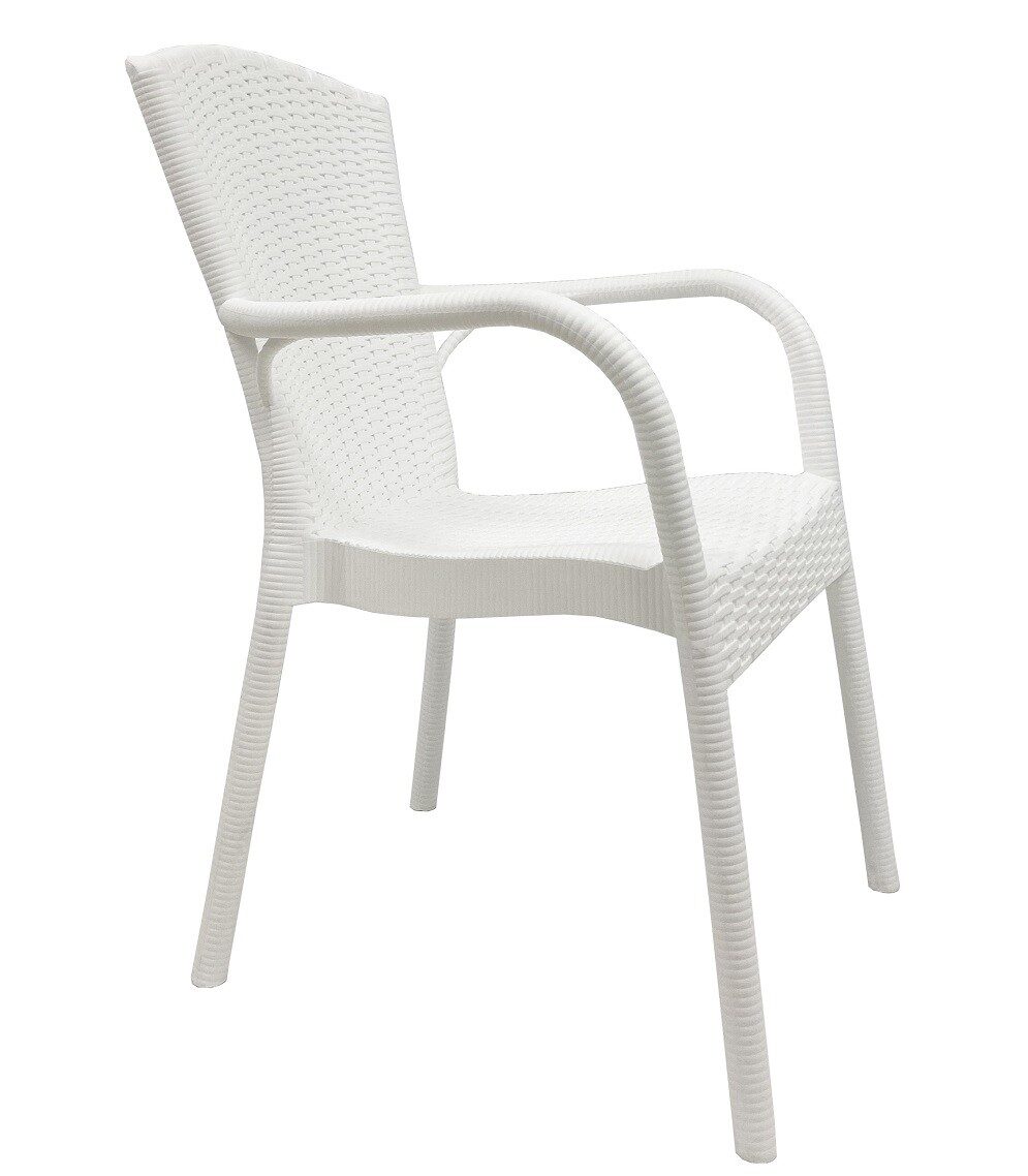 Sillón NESTOR, apilable, polipropileno blanco