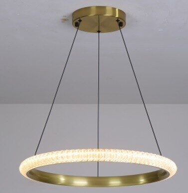 Lámpara BERKA 40, colgante, aluminio, dorada, acrílico, led