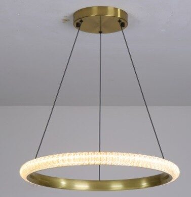 Lámpara BERKA 40, colgante, aluminio, dorada, acrílico, led
