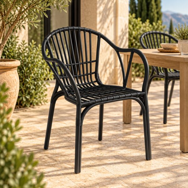 Sillón AMALFI, apilable, polipropileno antracita