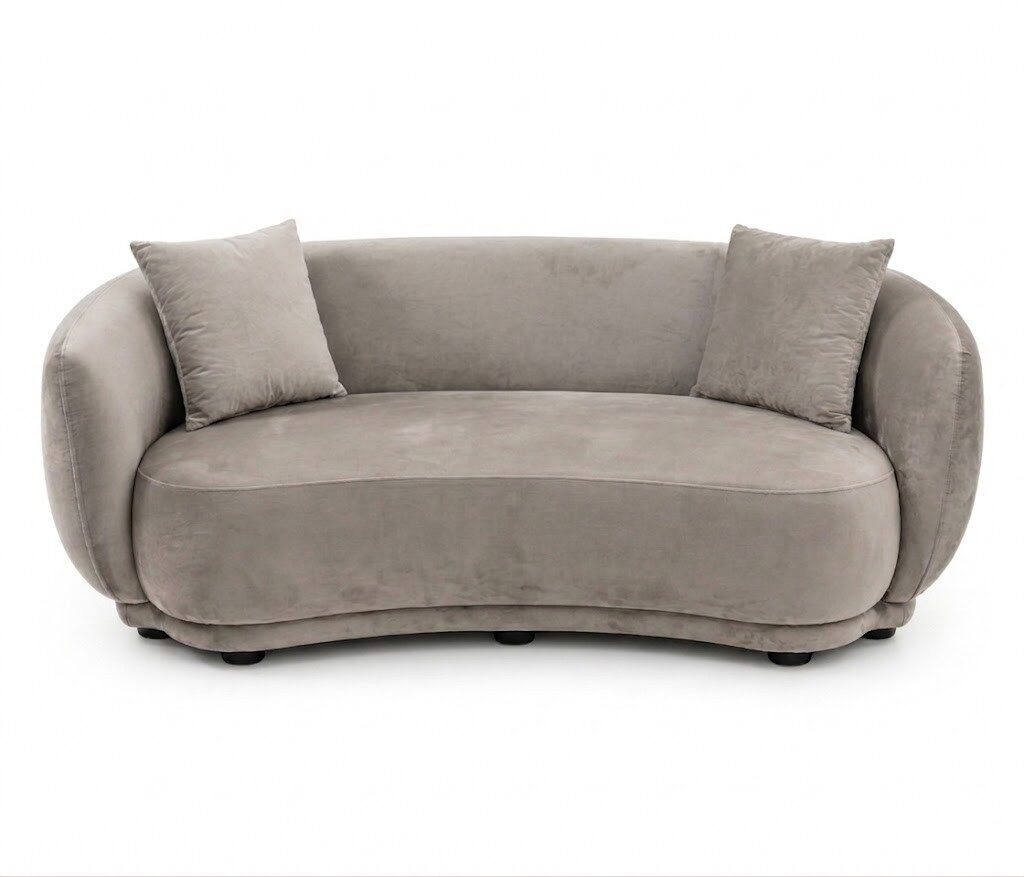 Sofá Rachel, 3 plazas, tejido velvet gris claro 25