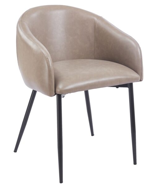 Sillón PELAYO, metal, similpiel vintage gris