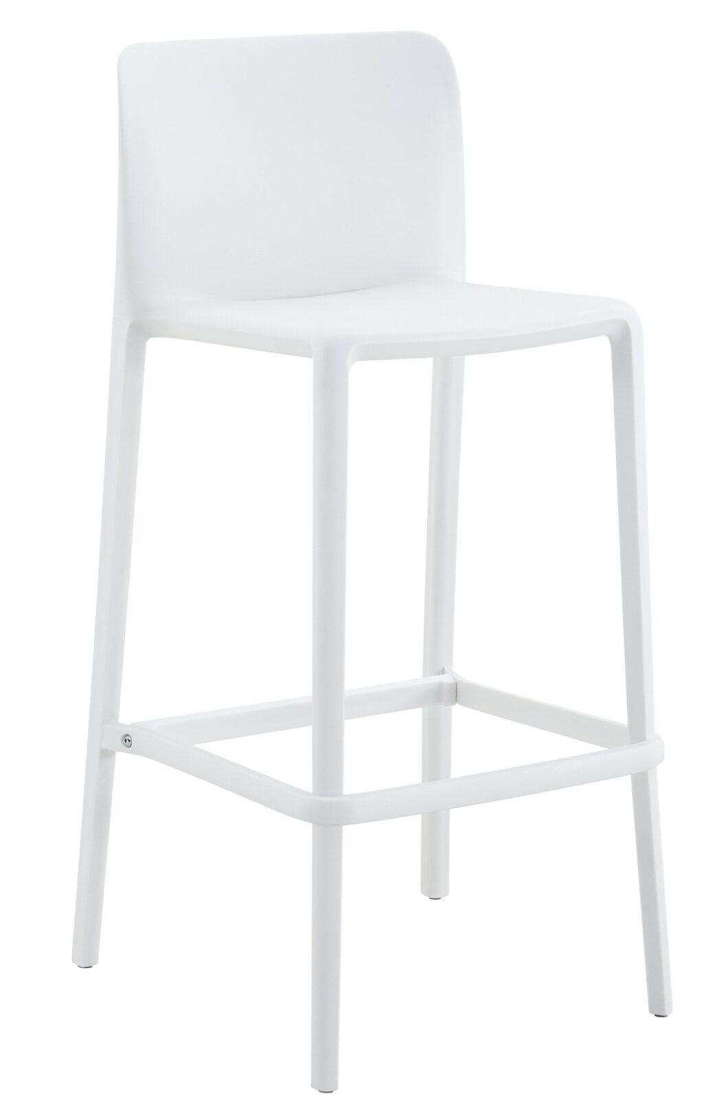 Taburete CAPRICE, apilable, tratamiento anti UV, polipropileno blanco
