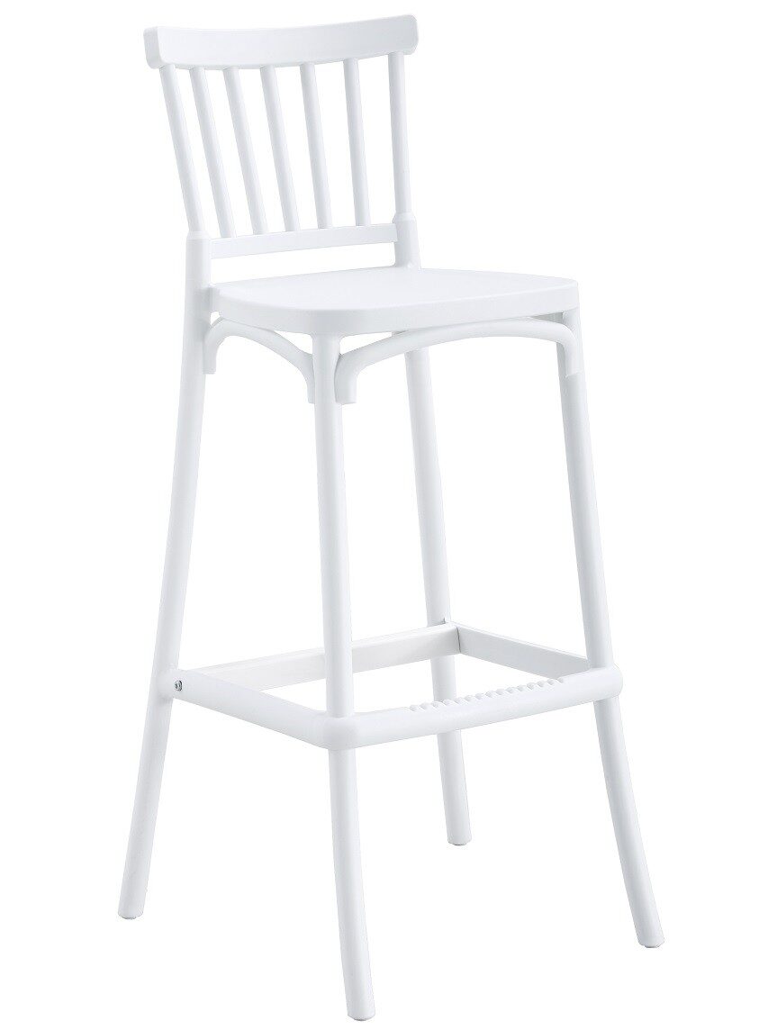 Taburete MILOS, tratamiento anti UV, polipropileno blanco