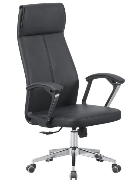 Sillón de oficina KIRUNA, alto, gas, basculante, similpiel negra