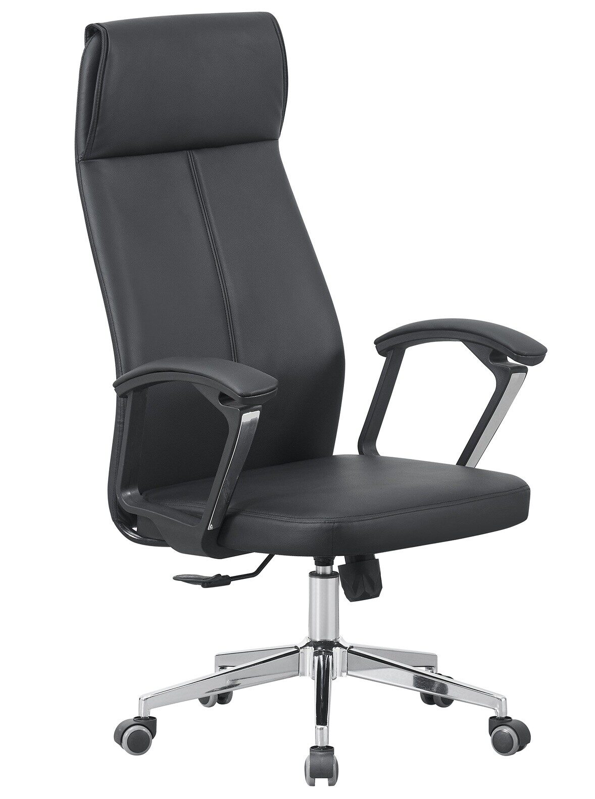 Sillón de oficina KIRUNA, alto, gas, basculante, similpiel negra