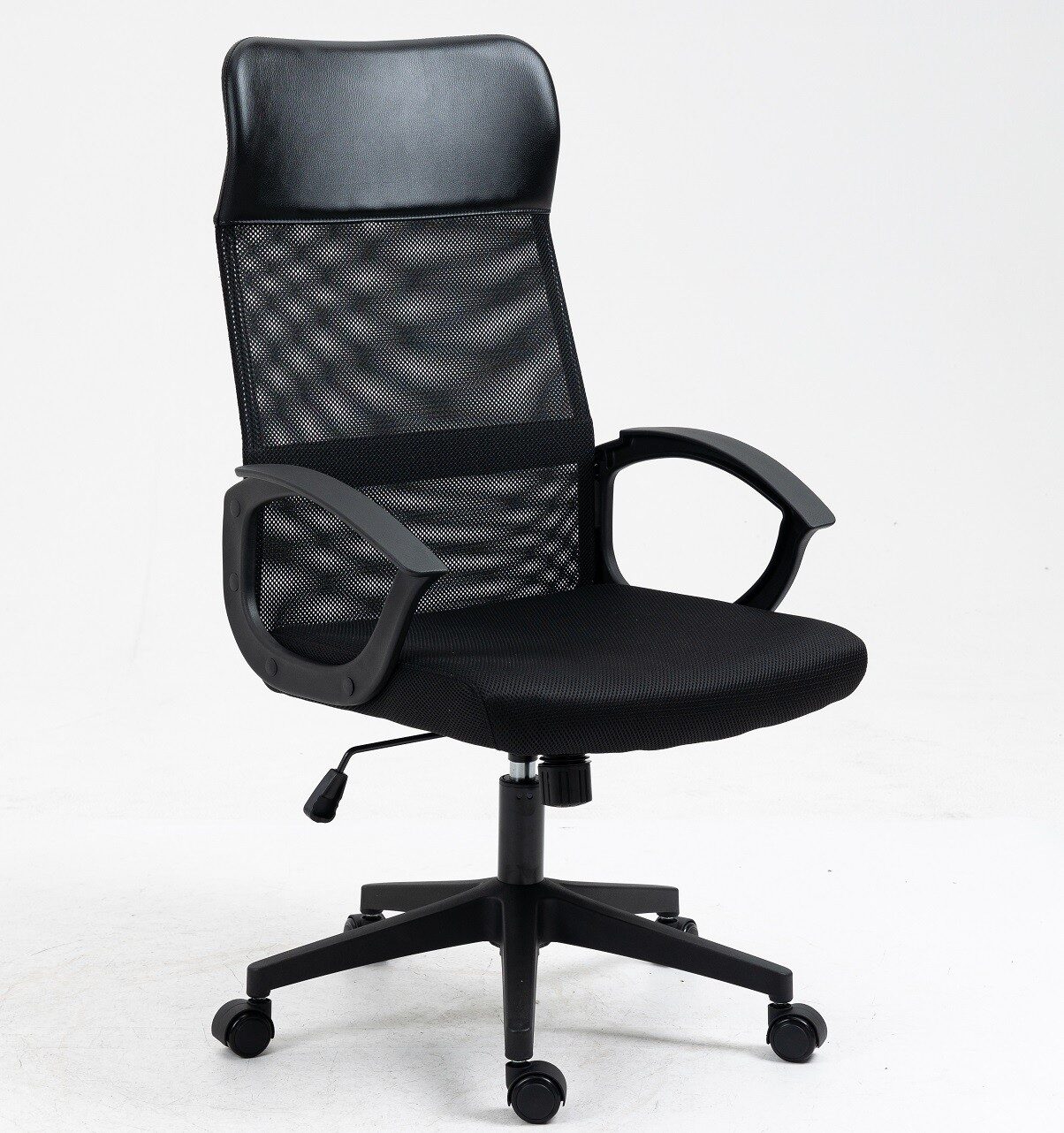 Sillón de oficina VERTON, negro, malla negra, asiento negro