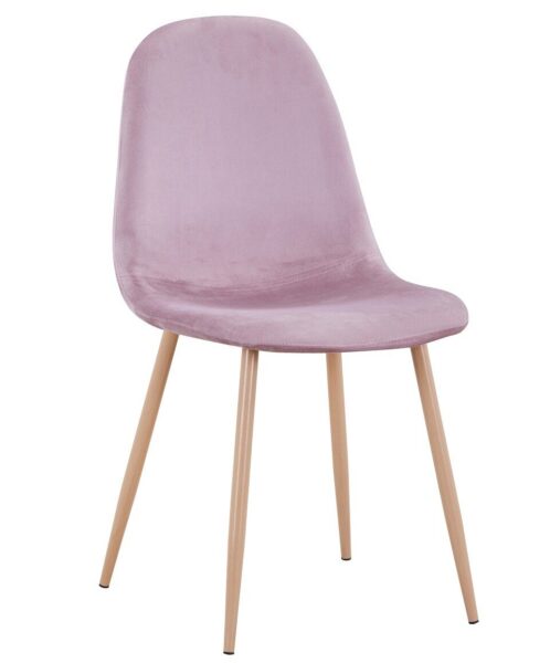 Silla EPOQUE NEW, patas metálicas, terciopelo rosa 25