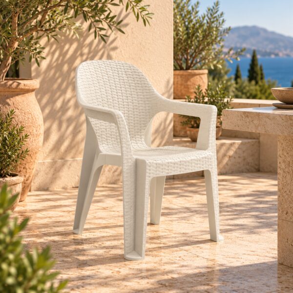 Sillón CIES, apilable, polipropileno capuccino