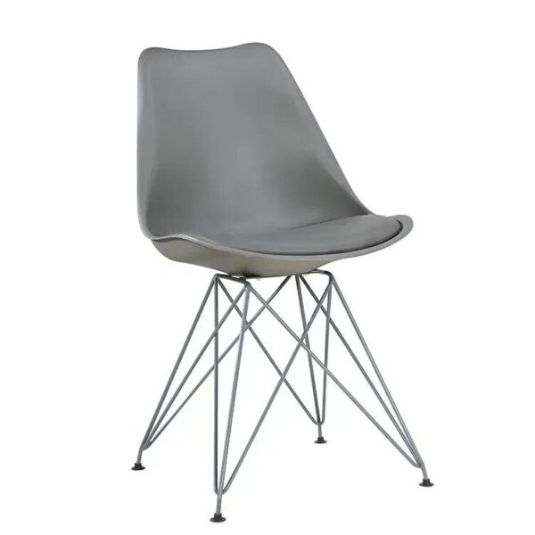 Silla BELLA (SU), cromada, carcasa y cojín gris oscuro