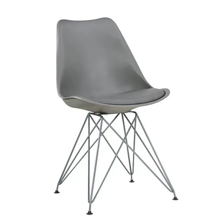 Silla BELLA (SU), cromada, carcasa y cojín gris oscuro