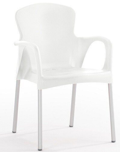 Sillón SENA, apilable, polipropileno blanco*