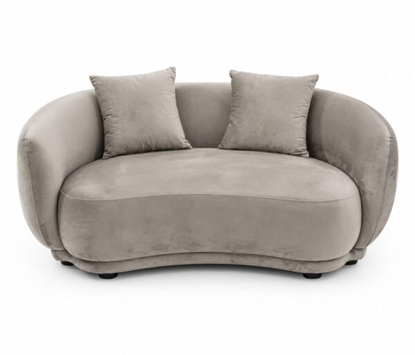Sofá Rachel, 2 plazas, tejido velvet gris claro 25
