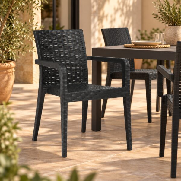 Sillón JAZMIN, apilable, polipropileno antracita