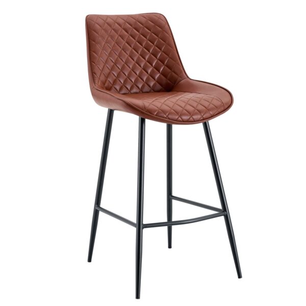 Taburete FELICIO, metal, tapizado similpiel vintage 20