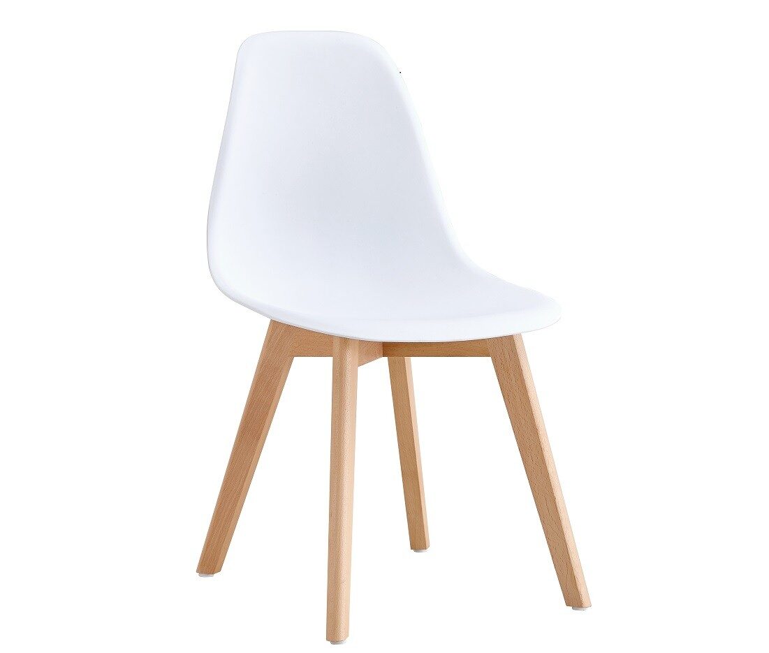 Silla MARAIS, madera, polipropileno blanco