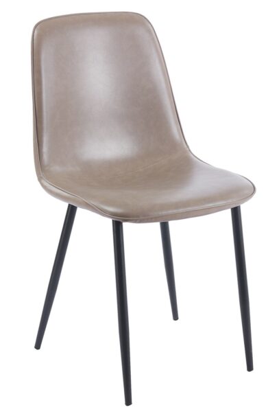Silla PEÑAFIEL, metal, similpiel vintage gris