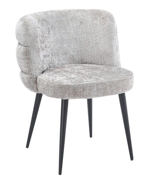 Silla BERG, metal, tapizado tejido cremona gris
