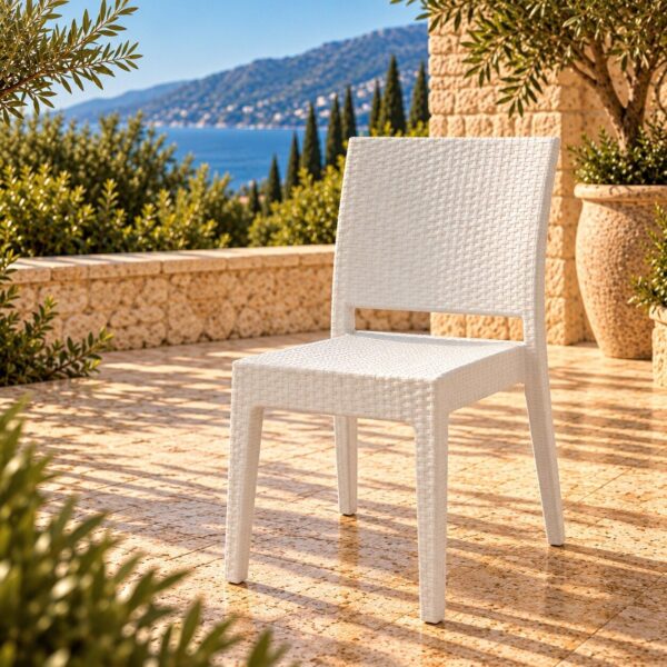Silla LIDO, apilable, polipropileno blanco