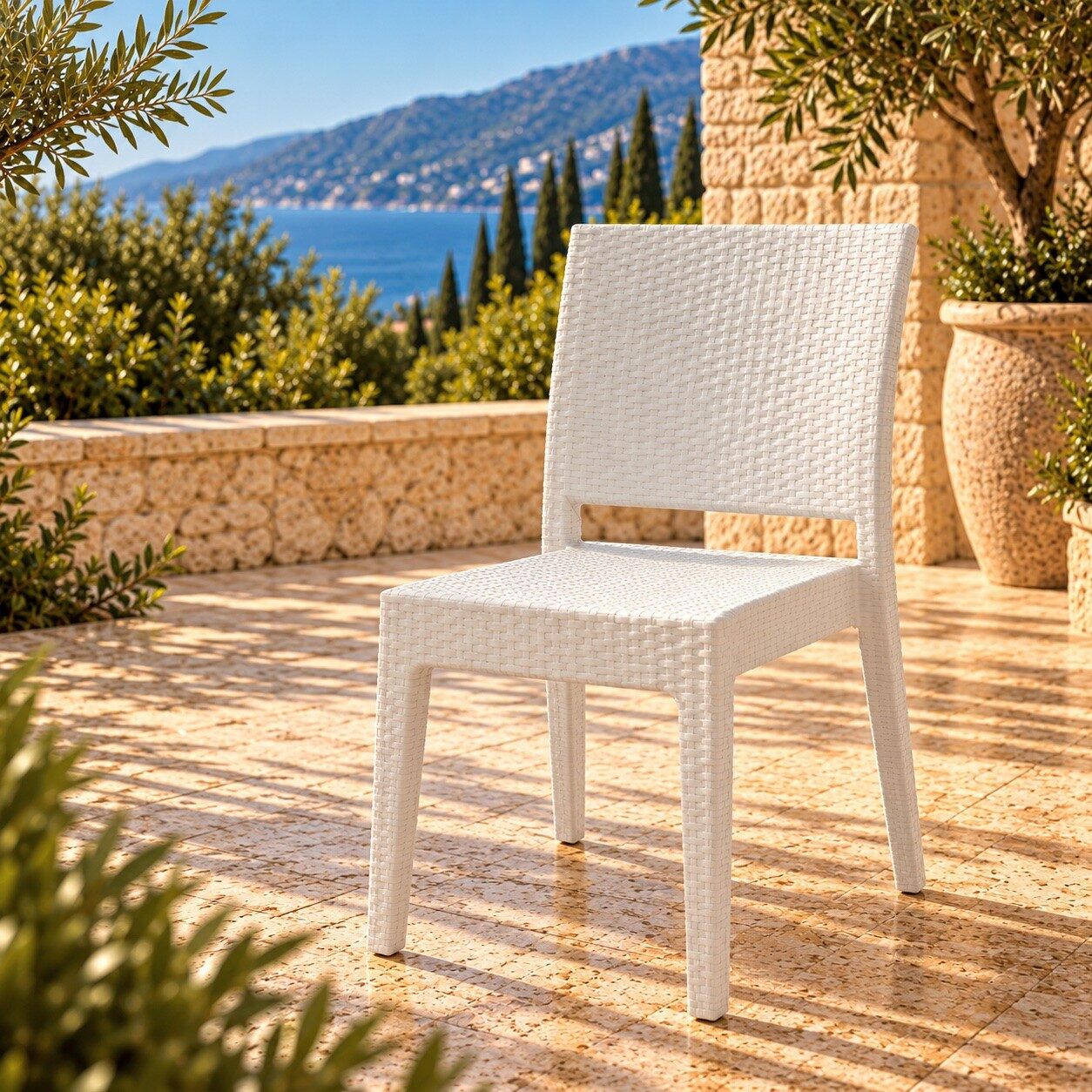 Silla LIDO, apilable, polipropileno blanco