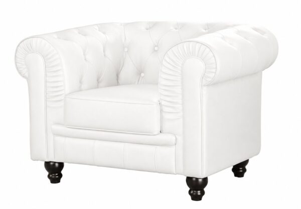 Sillón CHESTER, similpiel blanca