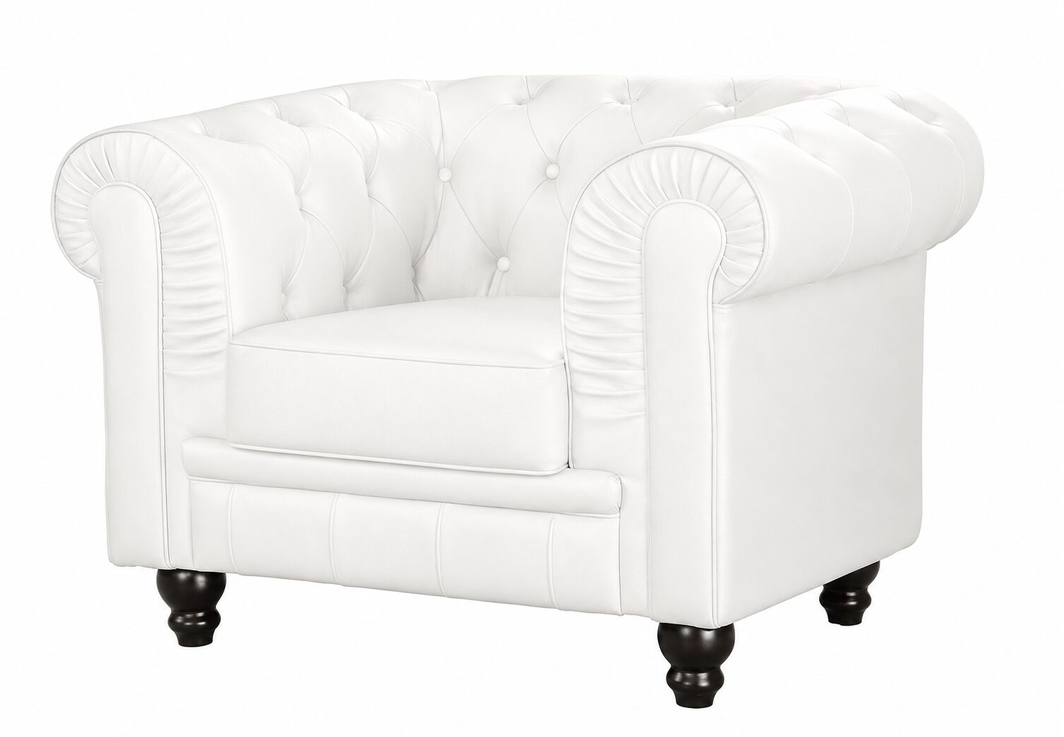 Sillón CHESTER, similpiel blanca