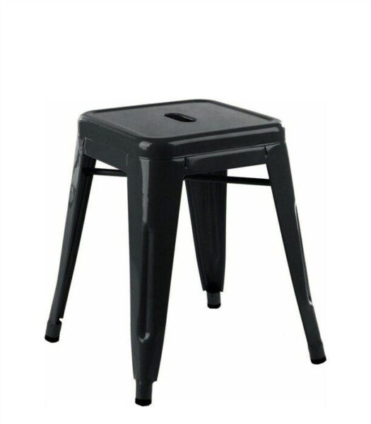 Taburete TOL EK LIMITED 46, bajo, acero, negro