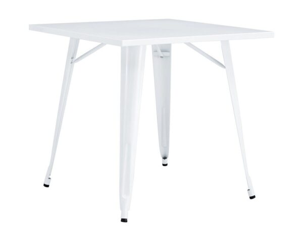 Mesa TOL EK LIMITED, acero, blanca, 80×80 cms