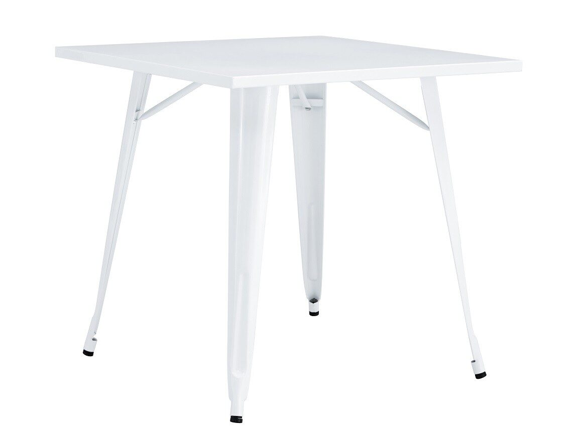 Mesa TOL EK LIMITED, acero, blanca, 80×80 cms