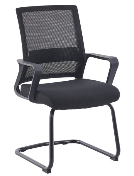 Sillón de oficina SURICE, fijo de patín, malla negra