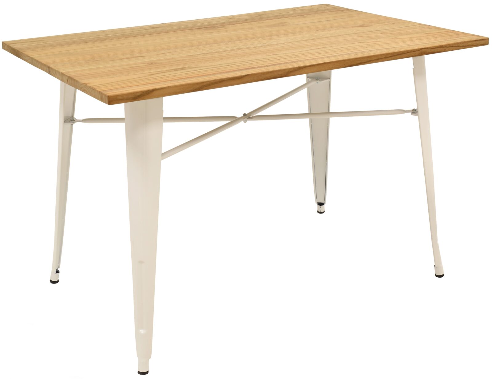 Mesa TOL, acero, blanca, madera, 120×80 cms