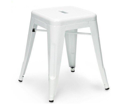 Taburete TOL EK LIMITED 46, bajo, acero, blanco