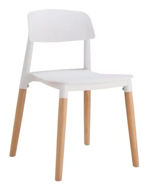 Silla CROSCAT (SU), madera, polipropileno blanco